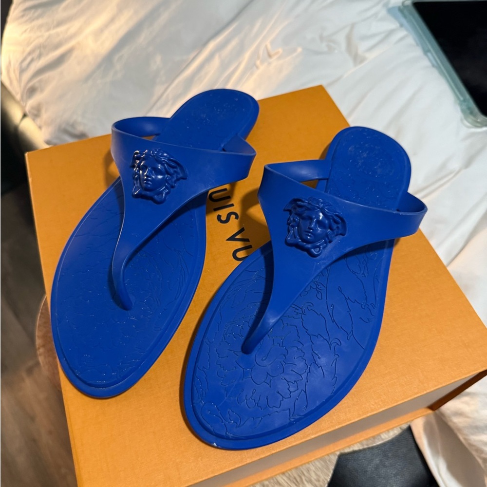 Versace Women's Royal Blue Medusa Sandals